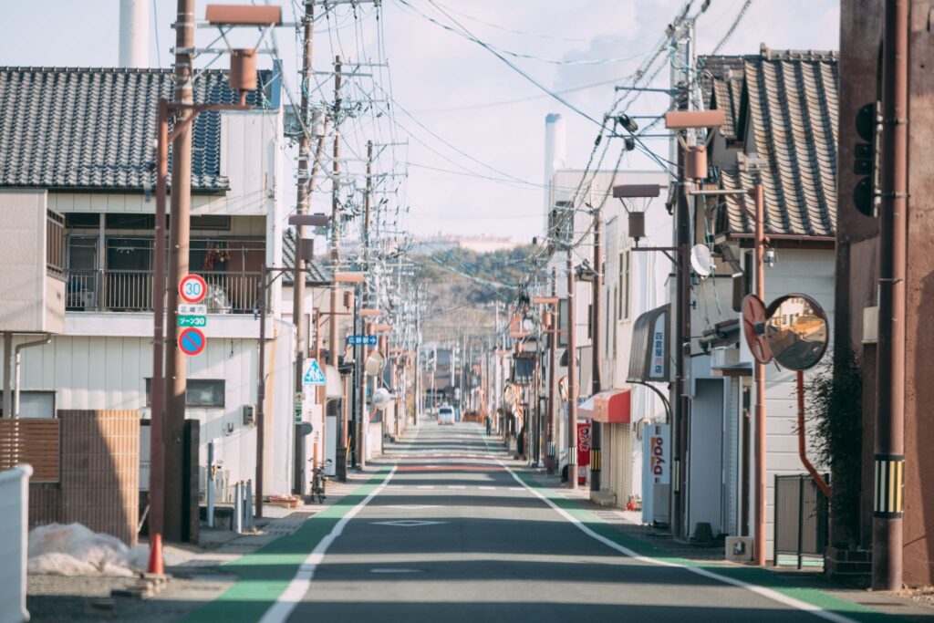 広野町駅前通りの様子